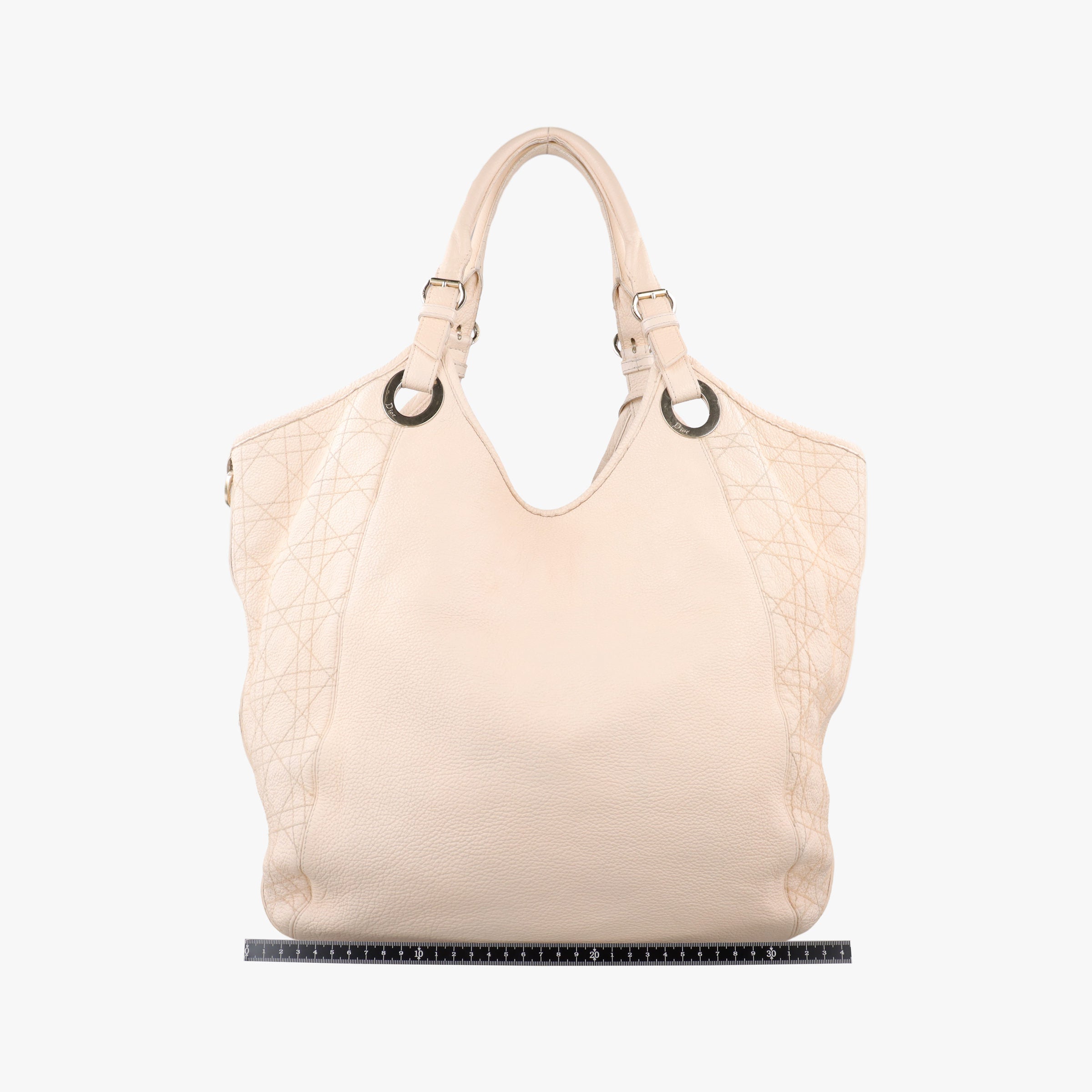 Pre-owned Christian Dior Cannage Bee Beige Leather  handbag | stylenewstar