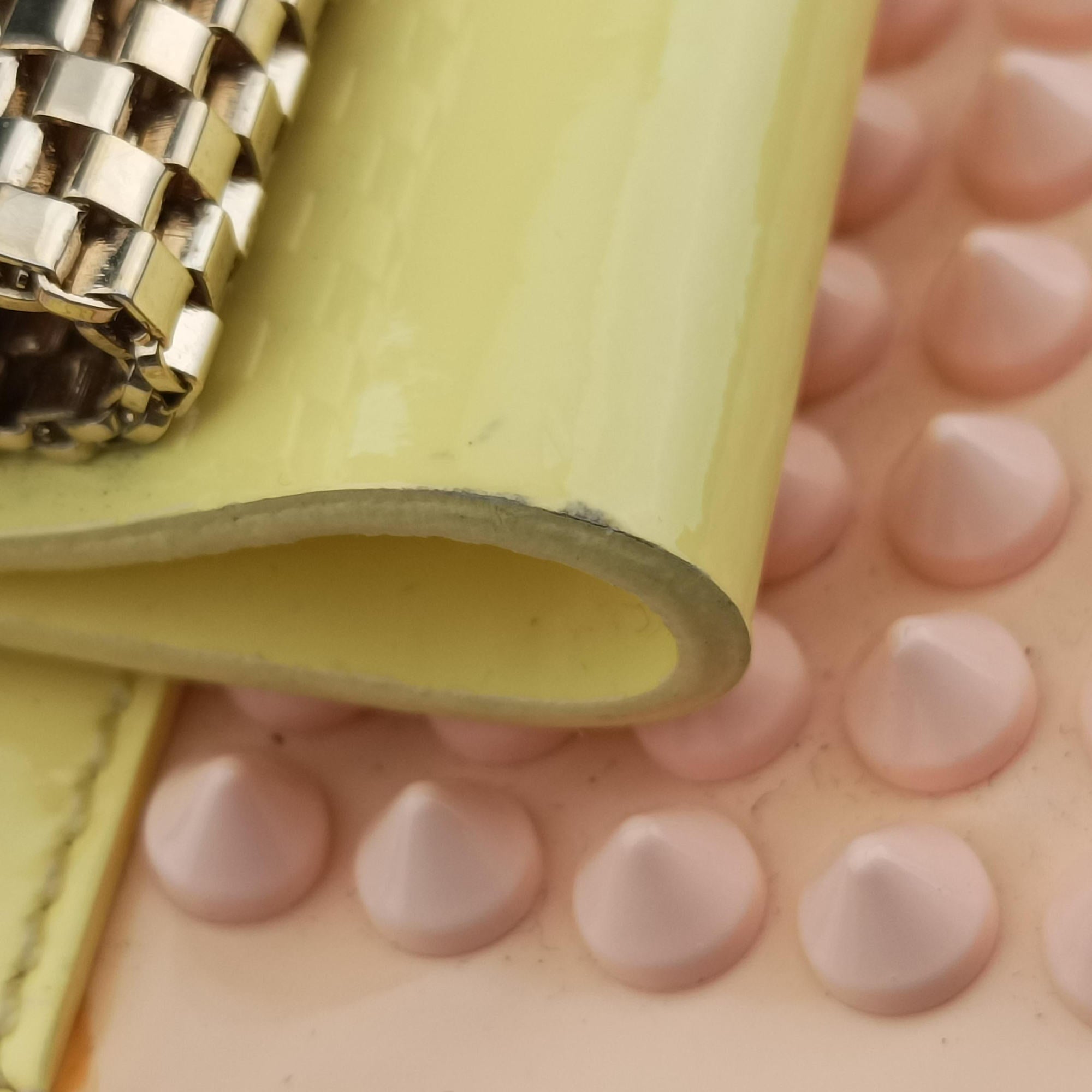 Pre-owned Christian Louboutin Sweet Charity Scarabe Spike Pink × Yellow × Blue × Green Leather  shoulderbag | stylenewstar