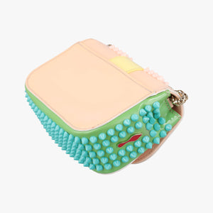 Pre-owned Christian Louboutin Sweet Charity Scarabe Spike Pink × Yellow × Blue × Green Leather  shoulderbag | stylenewstar