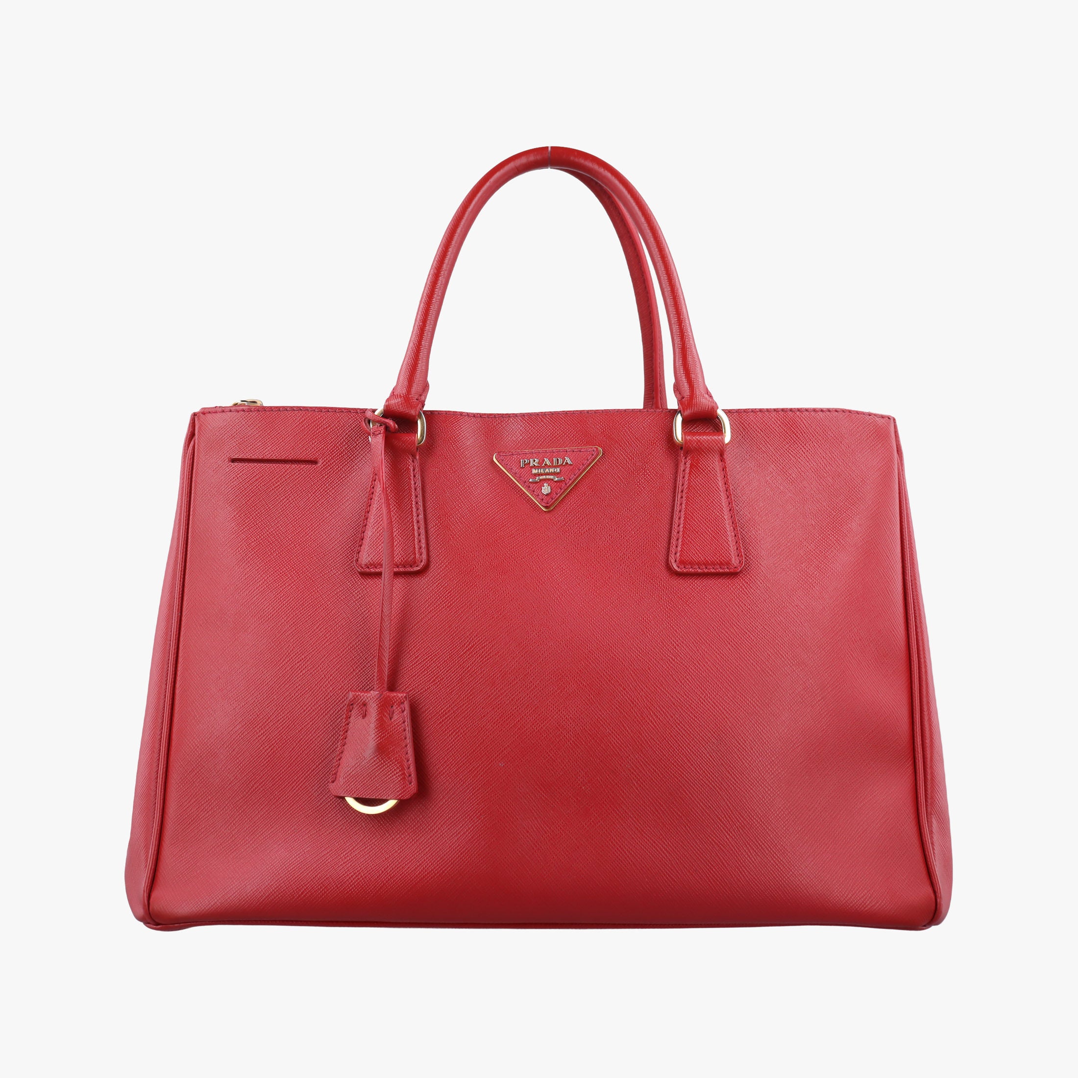 Pre-owned Prada Galleria Red SAFFIANO Leather BN1786 handbag | stylenewstar