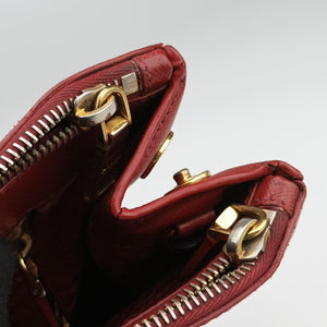 Pre-owned Prada Galleria Red SAFFIANO Leather BN1786 handbag | stylenewstar