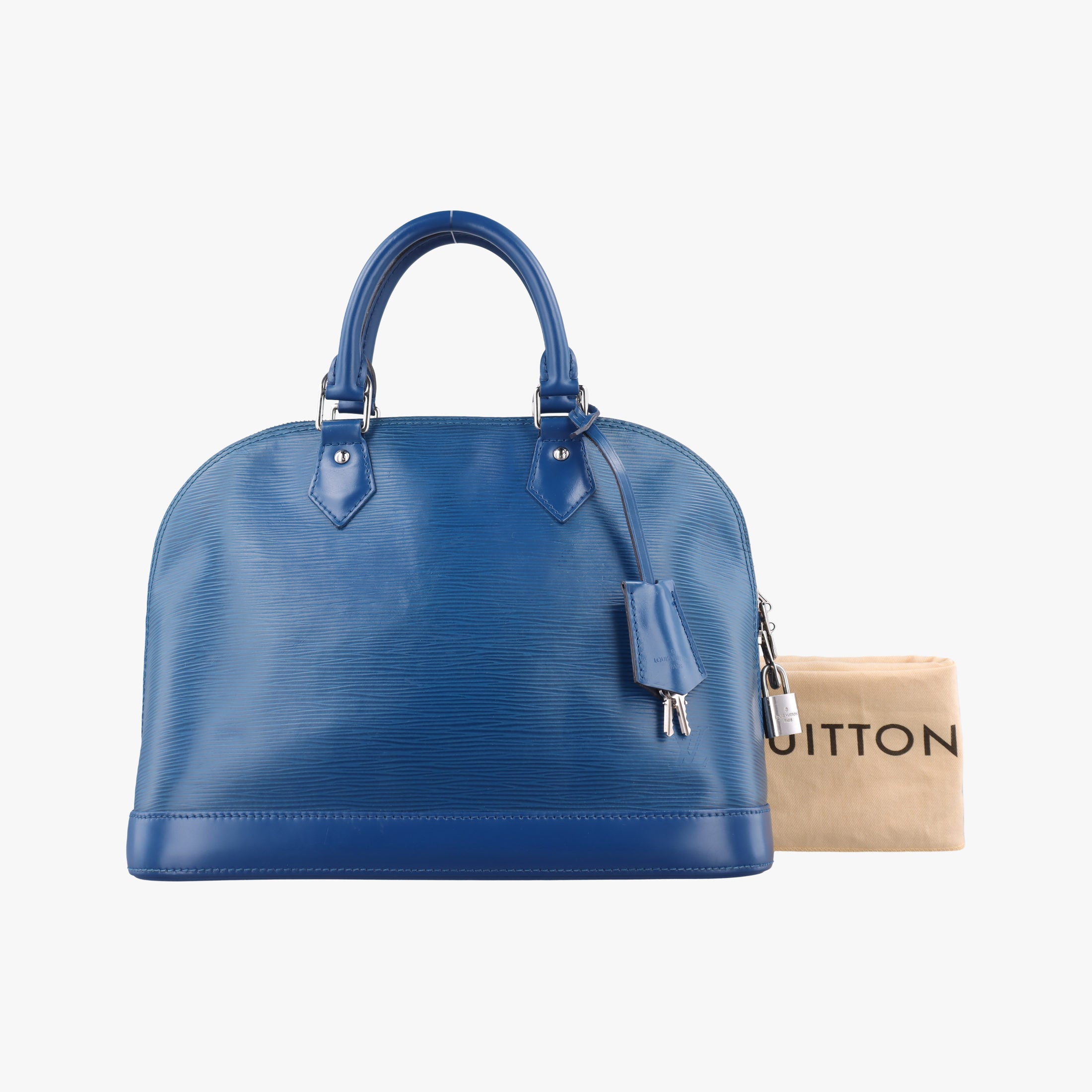 Pre-owned Louis Vuitton Alma PM Toledo Blue Epi M52145 handbag | stylenewstar