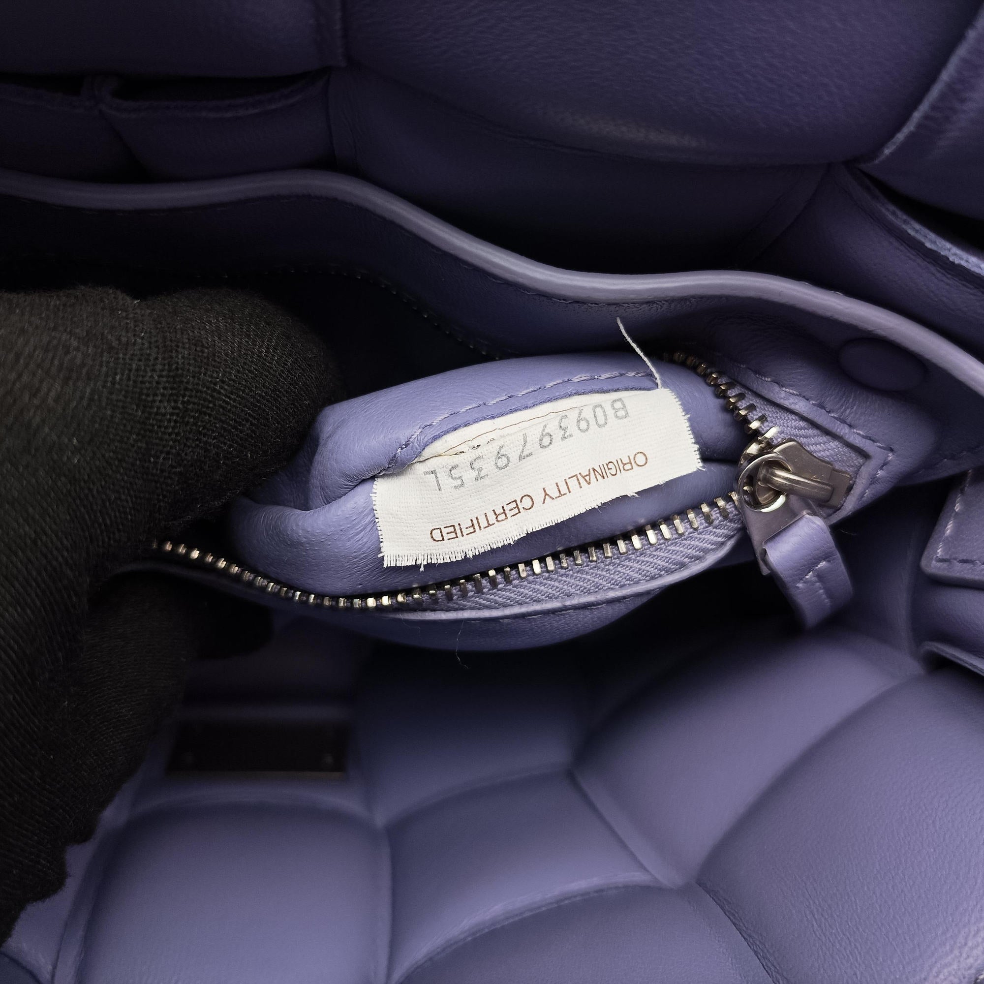 Pre-owned Bottega Veneta Padded Cassette Purple lambskin  shoulderbag | stylenewstar