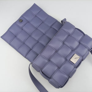 Pre-owned Bottega Veneta Padded Cassette Purple lambskin  shoulderbag | stylenewstar