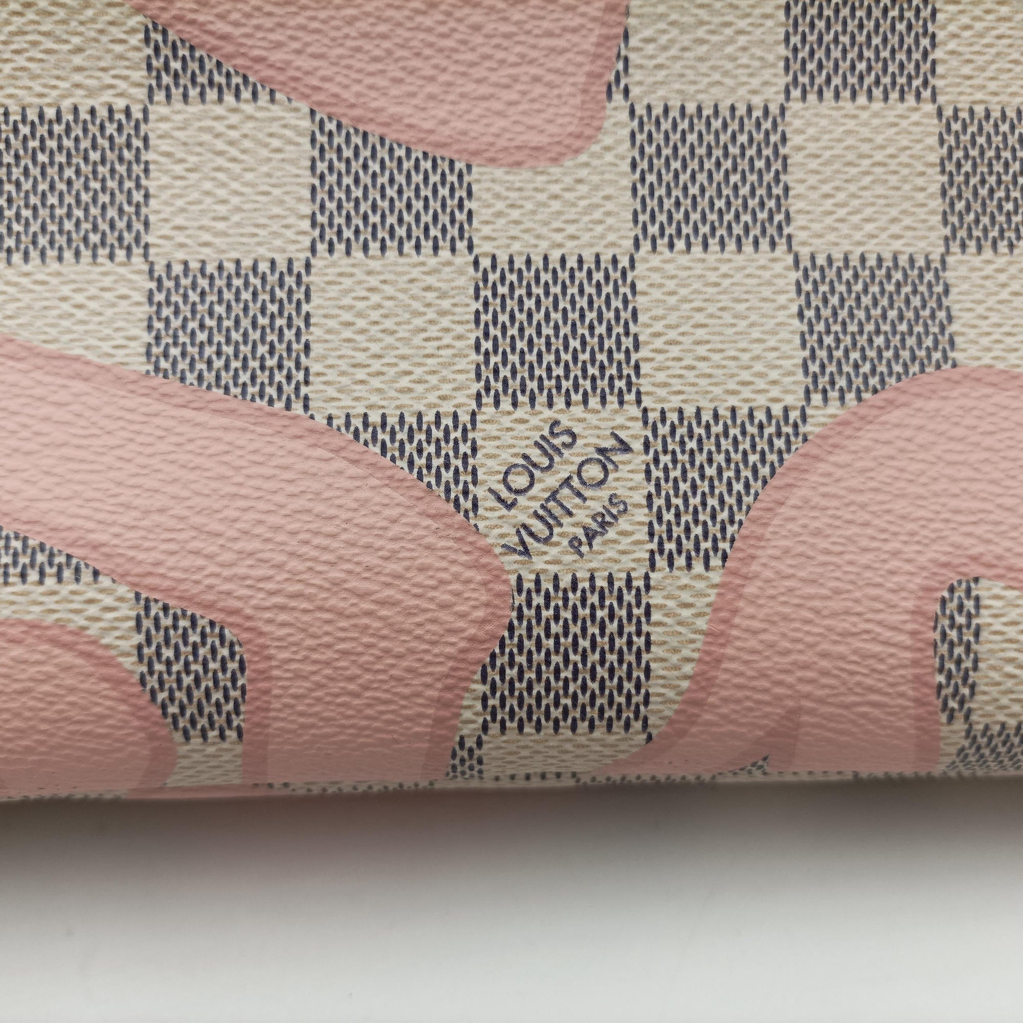 Pre-owned Louis Vuitton Neverfull Damier Azur×Rose Ballerine Damier Azur canvas N41050 handbag | stylenewstar