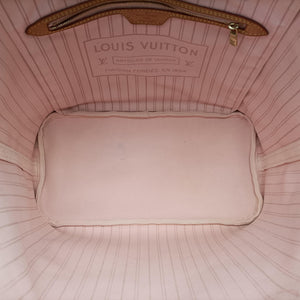 Pre-owned Louis Vuitton Neverfull Damier Azur×Rose Ballerine Damier Azur canvas N41050 handbag | stylenewstar