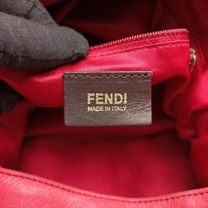 Pre-owned Fendi Big Mamma Forever Flap Red Suede 8BR638 shoulderbag | stylenewstar