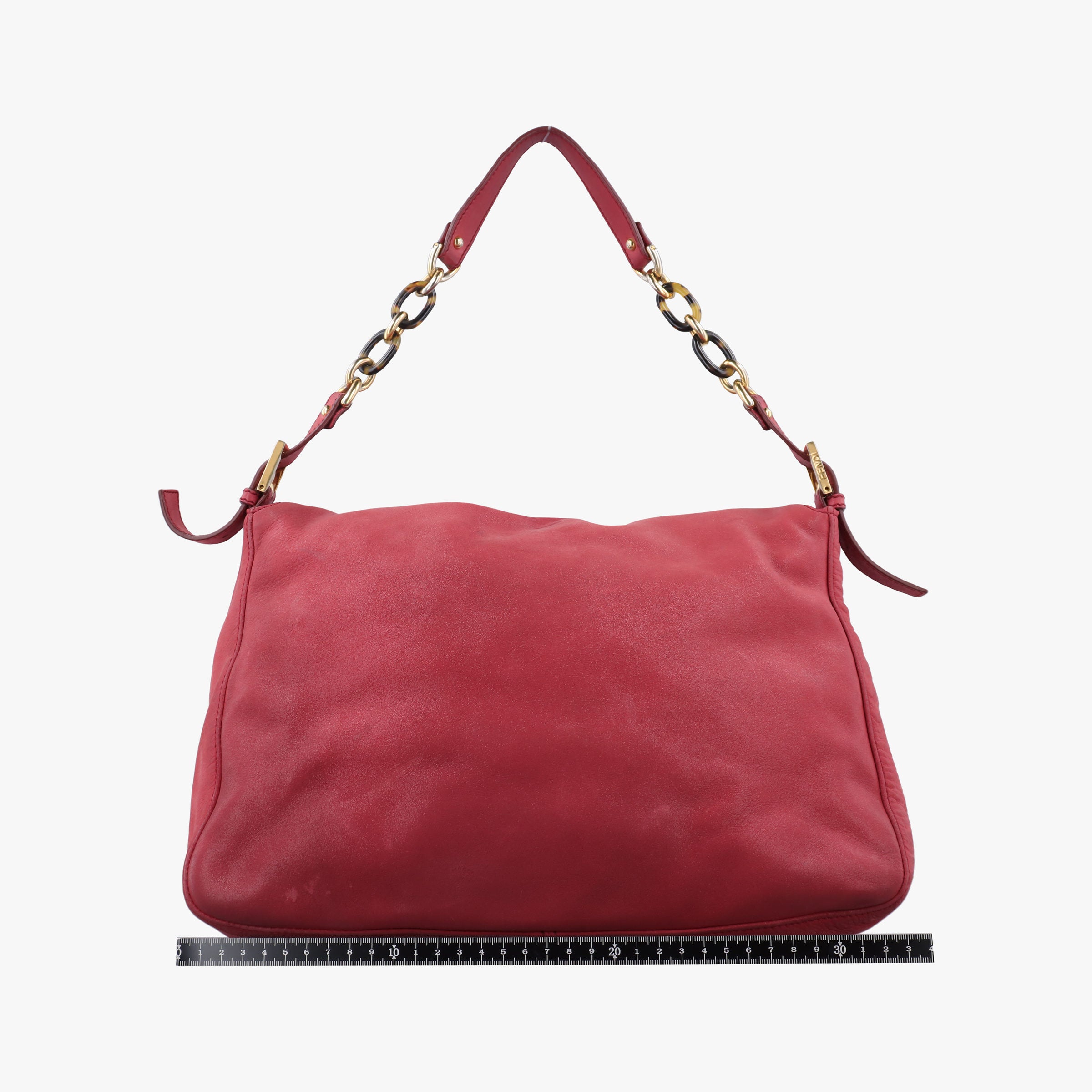 Pre-owned Fendi Big Mamma Forever Flap Red Suede 8BR638 shoulderbag | stylenewstar