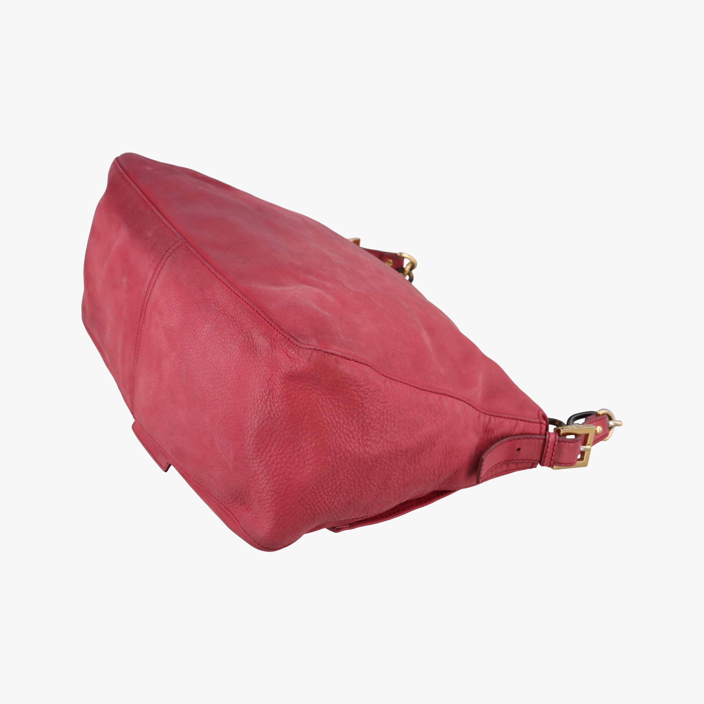 Pre-owned Fendi Big Mamma Forever Flap Red Suede 8BR638 shoulderbag | stylenewstar
