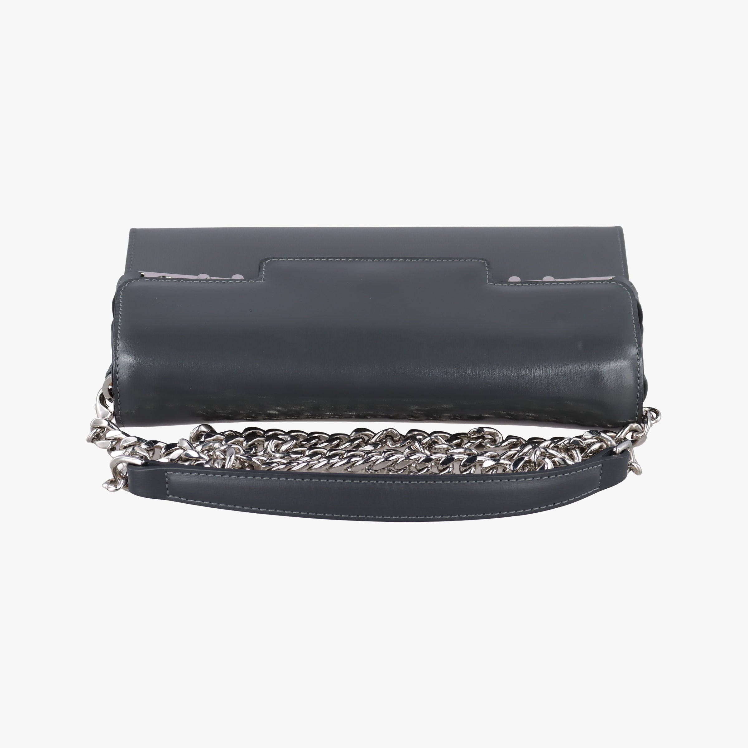 Pre-owned Delvaux Delvaux Tempete Pochette gray Leather  shoulderbag | stylenewstar