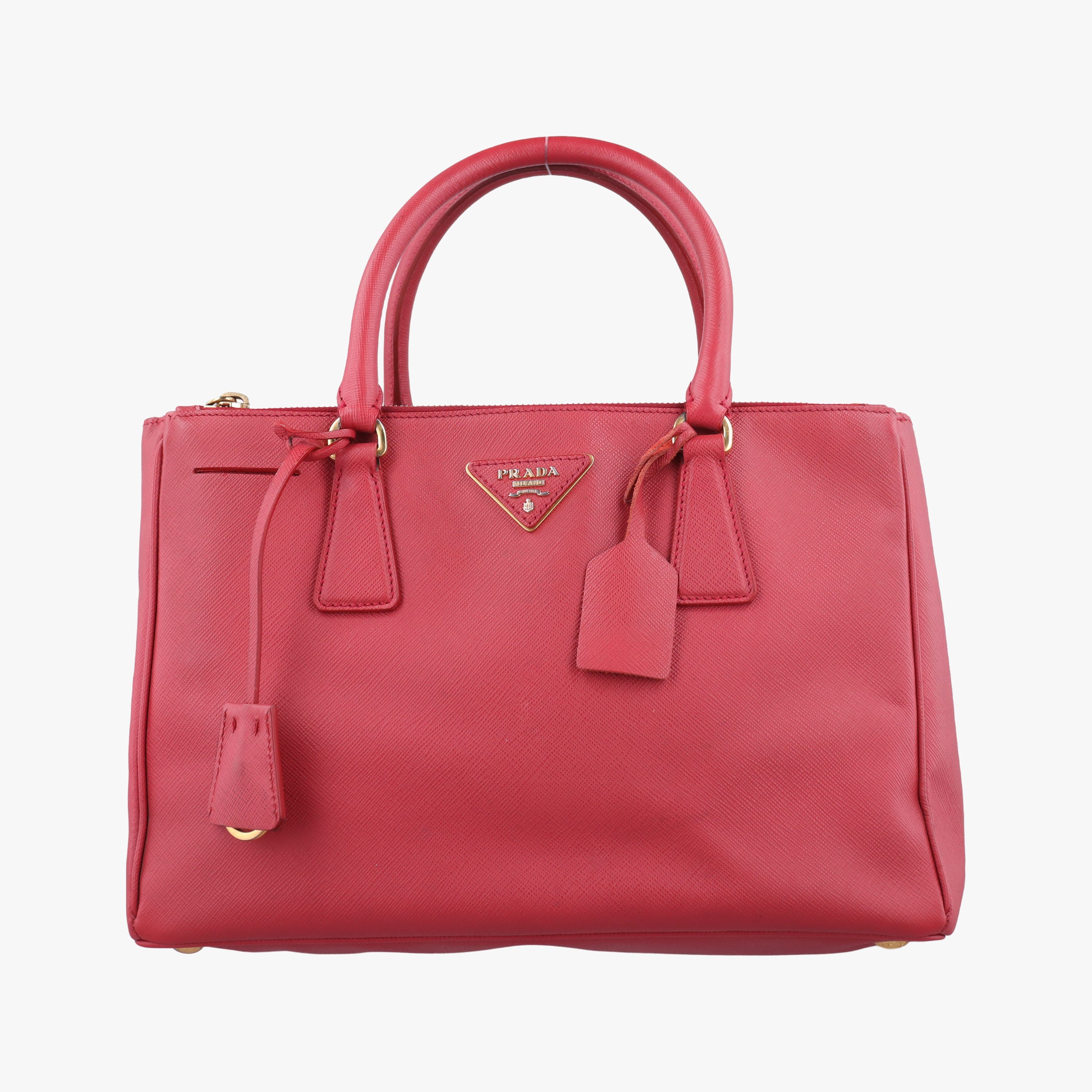 Pre-owned Prada Galleria Red SAFFIANO Leather BN1874 handbag | stylenewstar