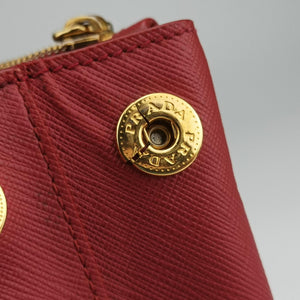 Pre-owned Prada Galleria Red SAFFIANO Leather BN1874 handbag | stylenewstar