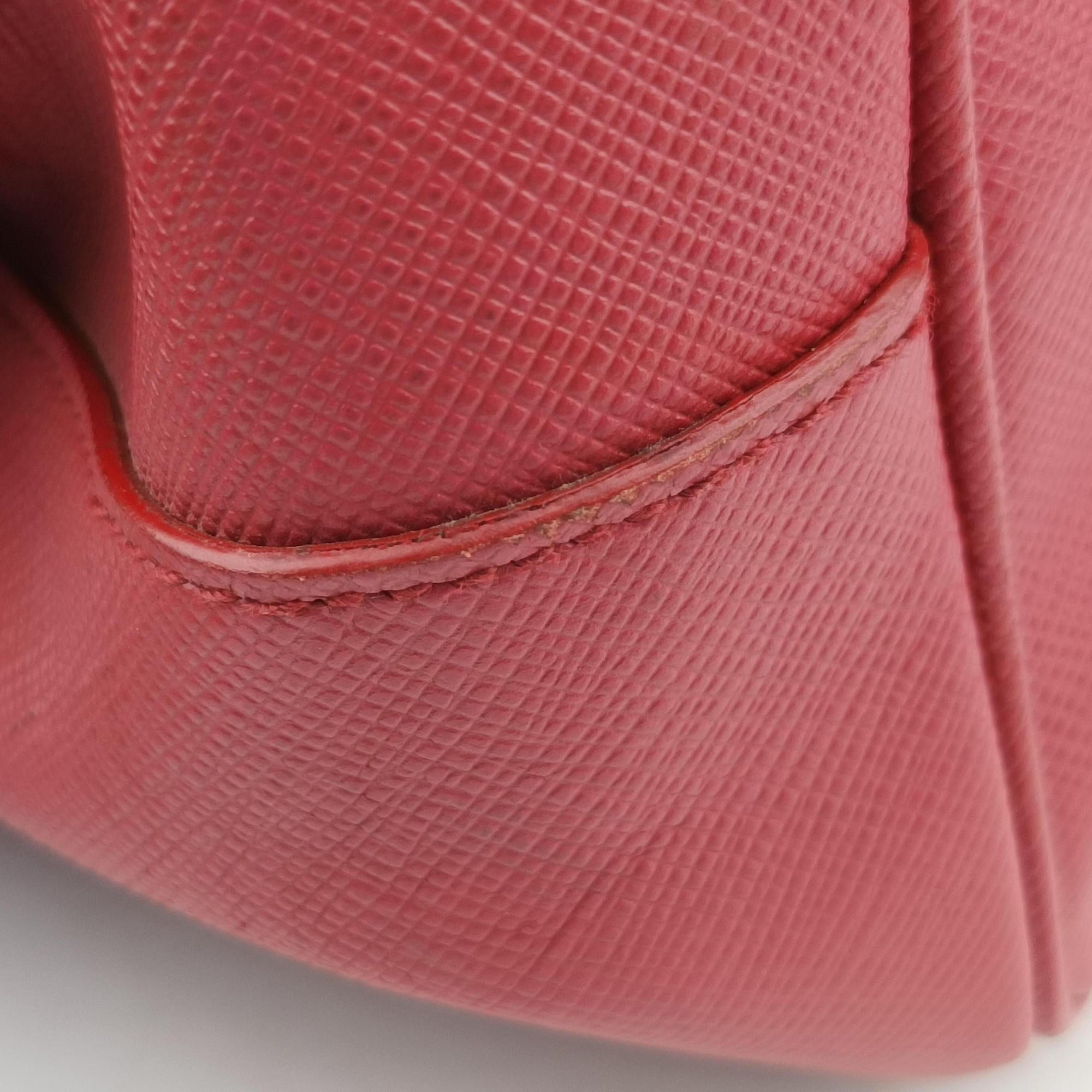 Pre-owned Prada Galleria Red SAFFIANO Leather BN1874 handbag | stylenewstar
