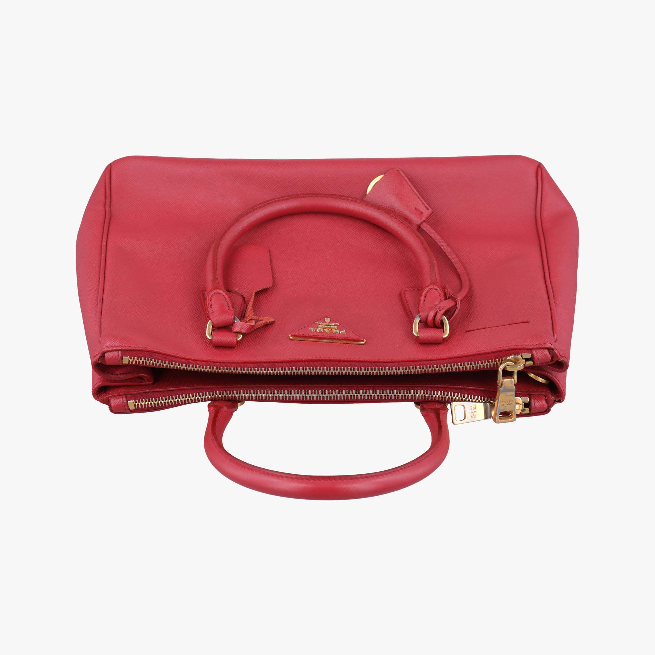 Pre-owned Prada Galleria Red SAFFIANO Leather BN1874 handbag | stylenewstar