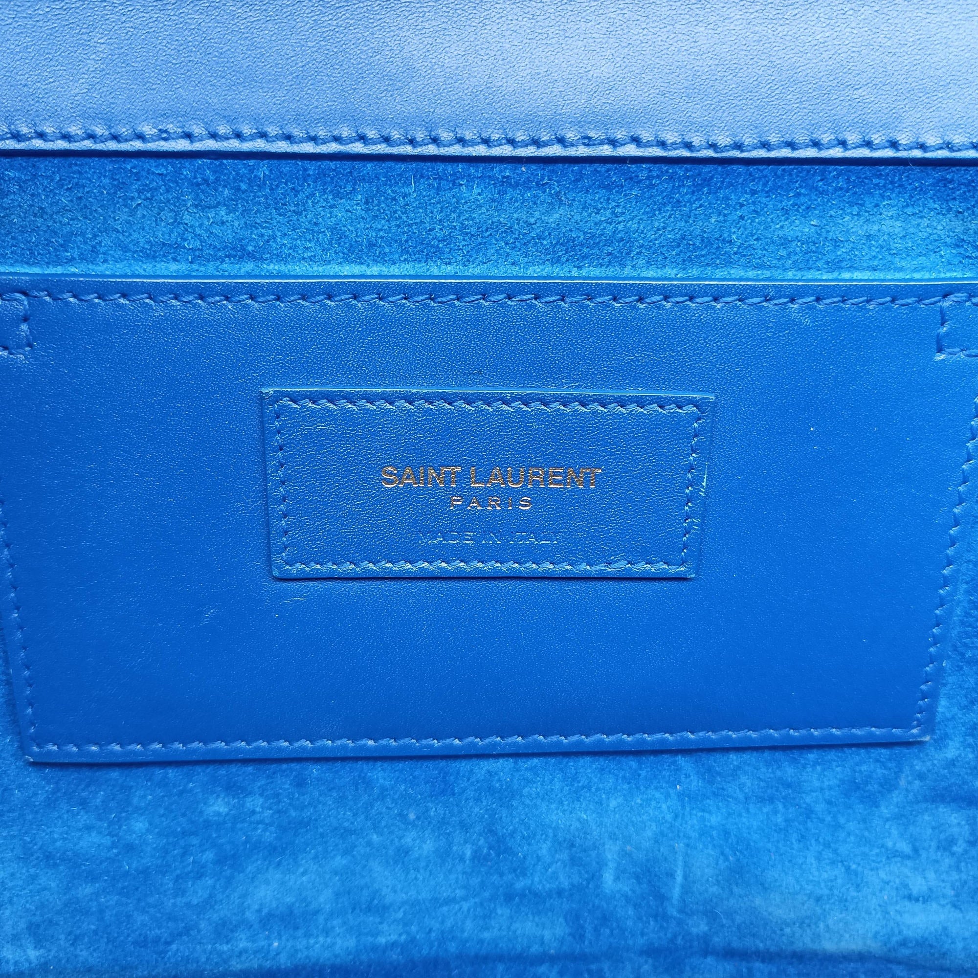 Secondhand Yves Saint Laurent KATE Blue Leather 354119 shoulderbag | stylenewstar