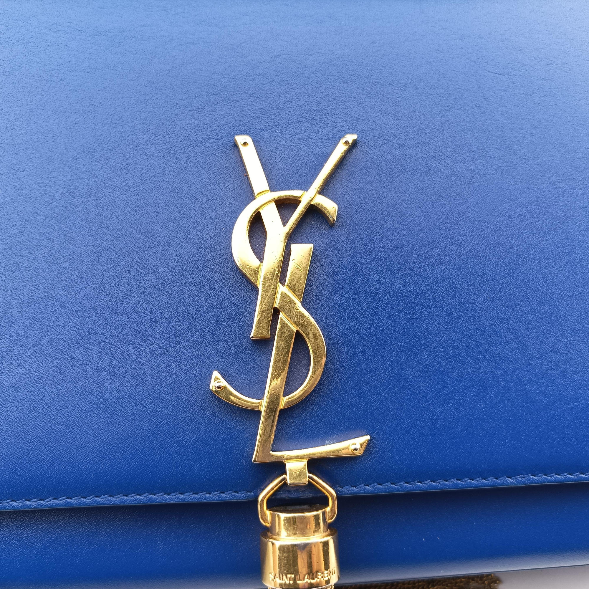 Secondhand Yves Saint Laurent KATE Blue Leather 354119 shoulderbag | stylenewstar