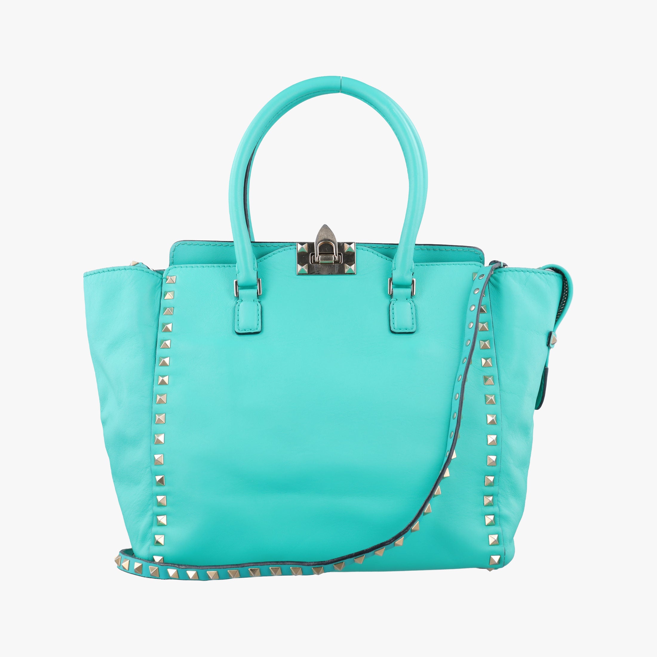 Pre-owned Valentino Rockstud Blue leather  shoulderbag | stylenewstar