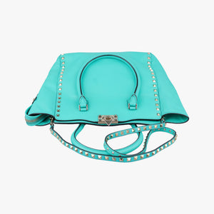 Pre-owned Valentino Rockstud Blue leather  shoulderbag | stylenewstar