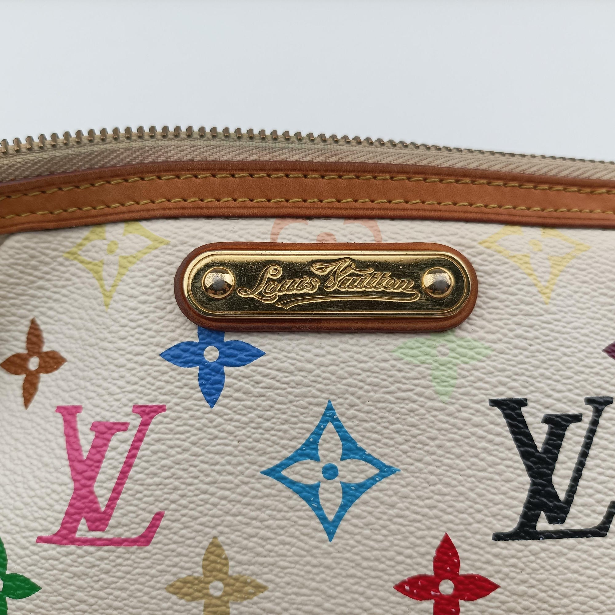 Pre-owned Louis Vuitton Pochette Mira MM Pouch white Monogram Multicolor M60096 handbag | stylenewstar