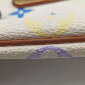 Pre-owned Louis Vuitton Pochette Mira MM Pouch white Monogram Multicolor M60096 handbag | stylenewstar