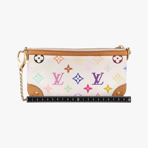 Pre-owned Louis Vuitton Pochette Mira MM Pouch white Monogram Multicolor M60096 handbag | stylenewstar