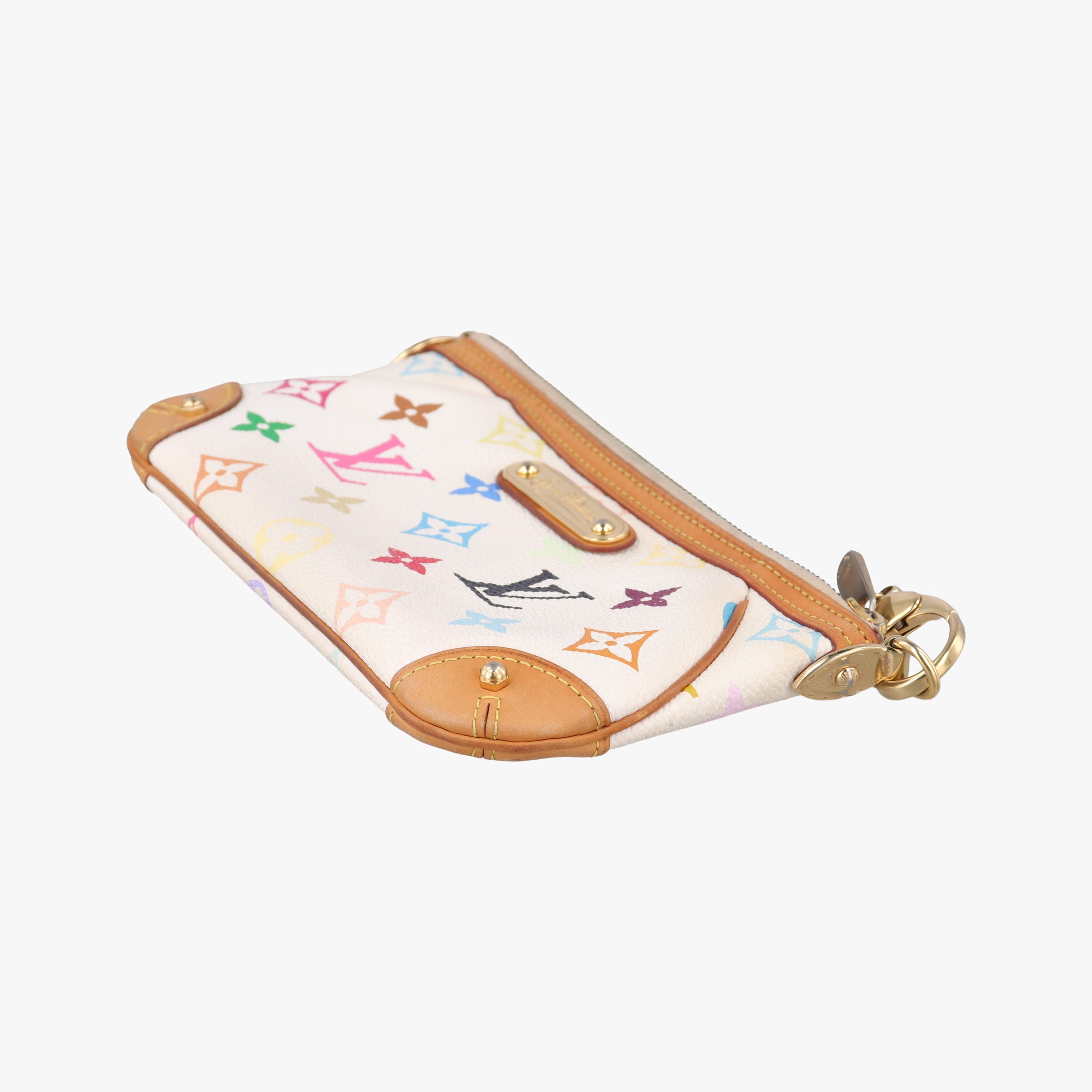 Pre-owned Louis Vuitton Pochette Mira MM Pouch white Monogram Multicolor M60096 handbag | stylenewstar
