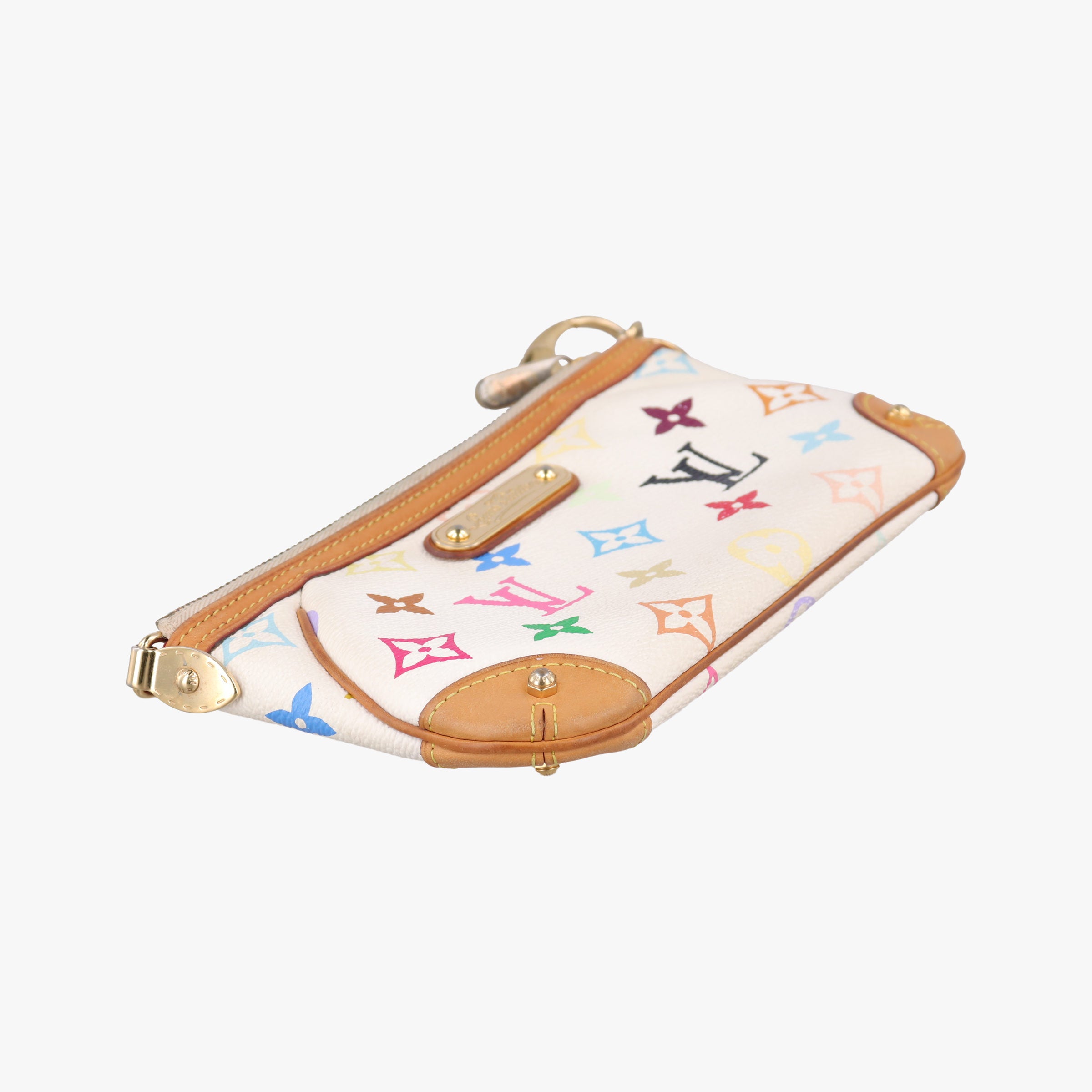 Pre-owned Louis Vuitton Pochette Mira MM Pouch white Monogram Multicolor M60096 handbag | stylenewstar