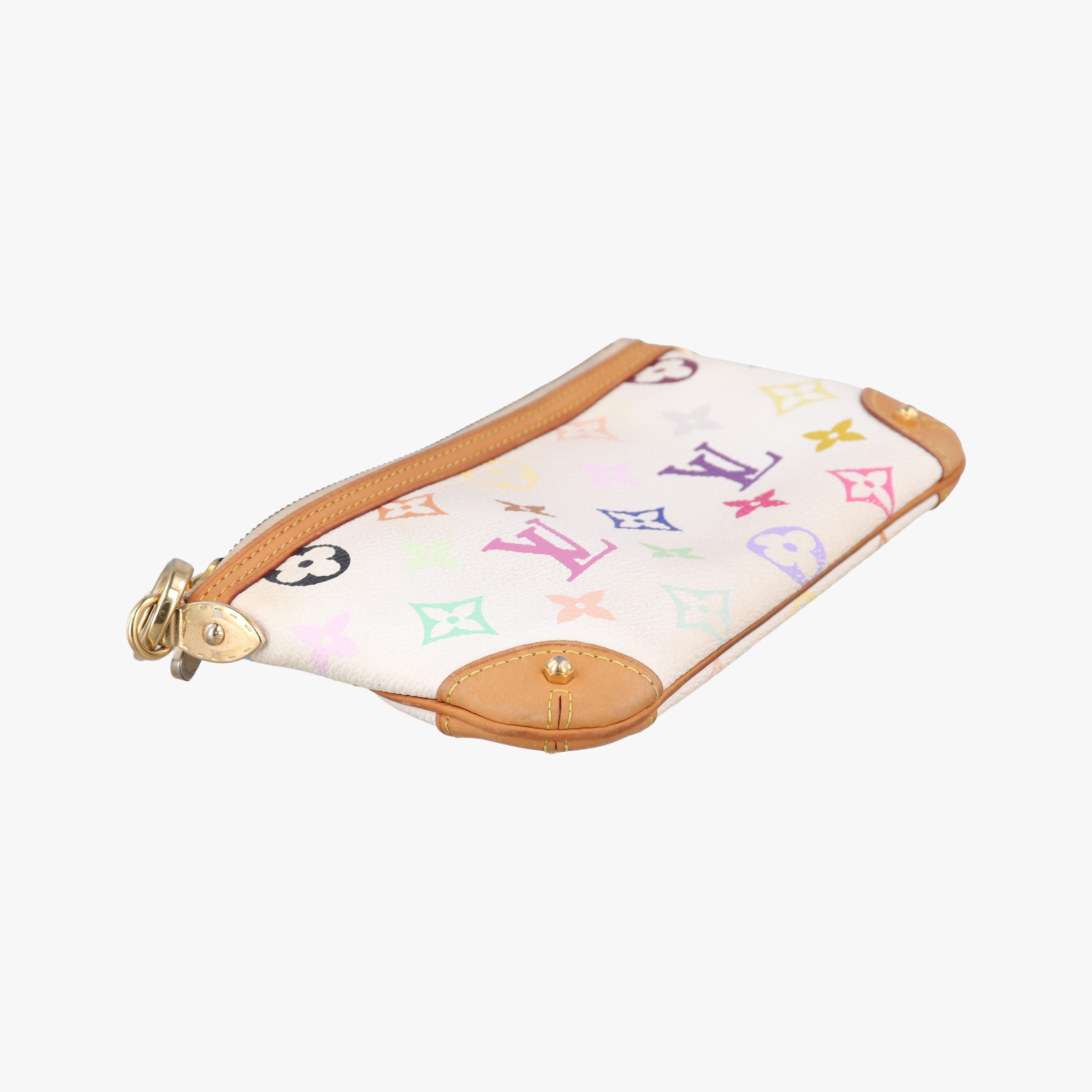Pre-owned Louis Vuitton Pochette Mira MM Pouch white Monogram Multicolor M60096 handbag | stylenewstar
