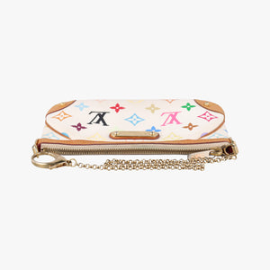 Pre-owned Louis Vuitton Pochette Mira MM Pouch white Monogram Multicolor M60096 handbag | stylenewstar