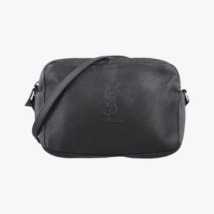 Pre-owned Yves Saint Laurent PARIS fringe Grey Leather 470299 shoulderbag | stylenewstar