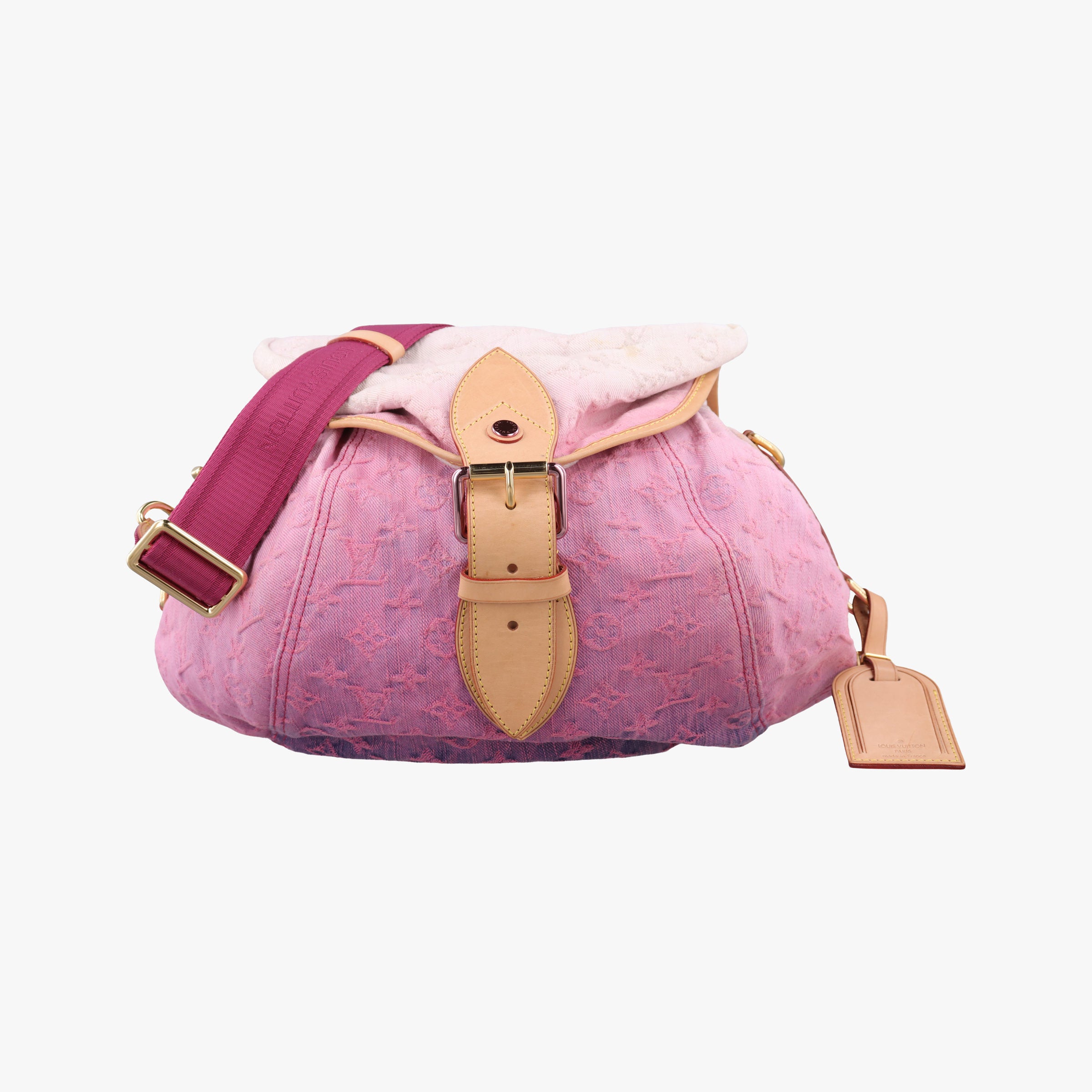 Pre-owned Louis Vuitton Sunshine Rose×multicolor Monogram Denim M93183 shoulderbag | stylenewstar