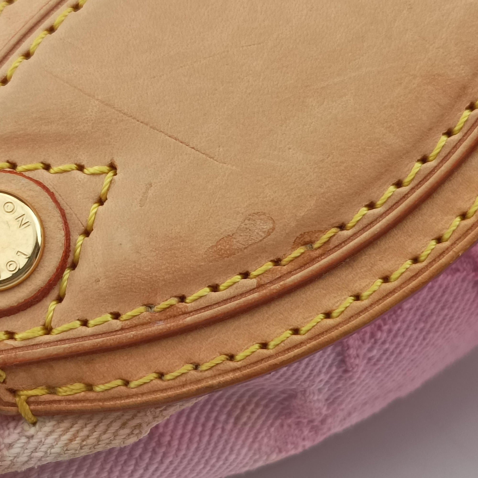 Pre-owned Louis Vuitton Sunshine Rose×multicolor Monogram Denim M93183 shoulderbag | stylenewstar