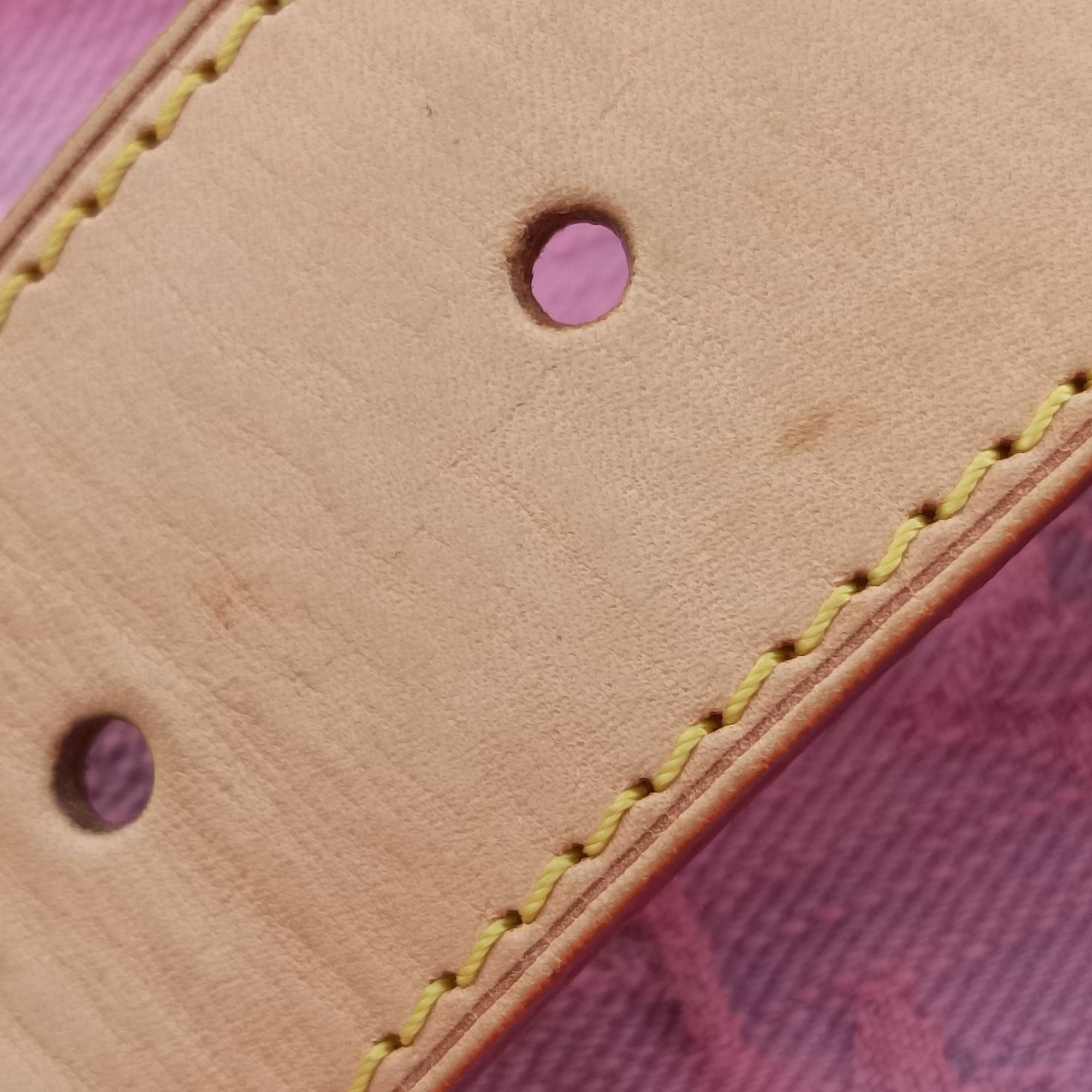 Pre-owned Louis Vuitton Sunshine Rose×multicolor Monogram Denim M93183 shoulderbag | stylenewstar