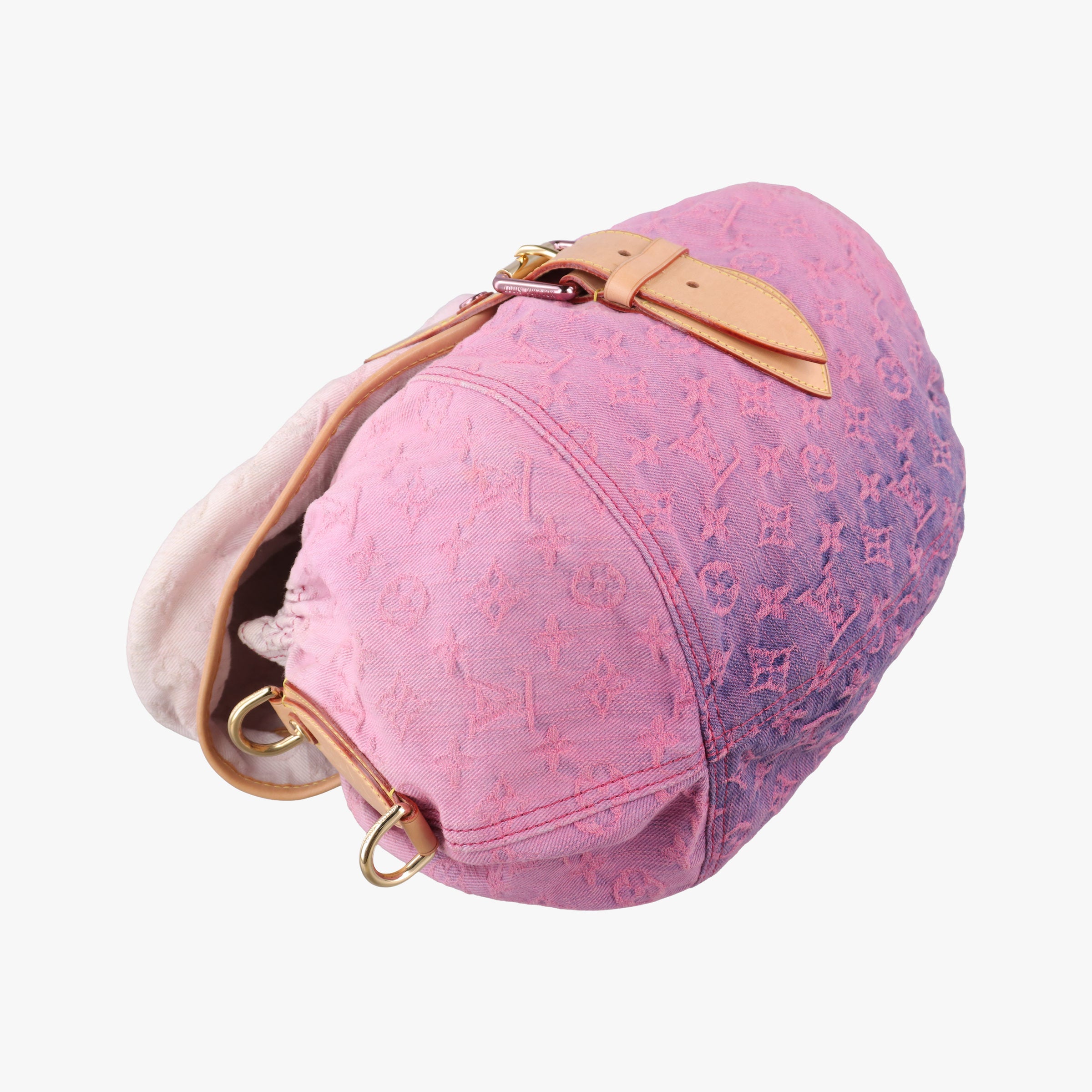 Pre-owned Louis Vuitton Sunshine Rose×multicolor Monogram Denim M93183 shoulderbag | stylenewstar
