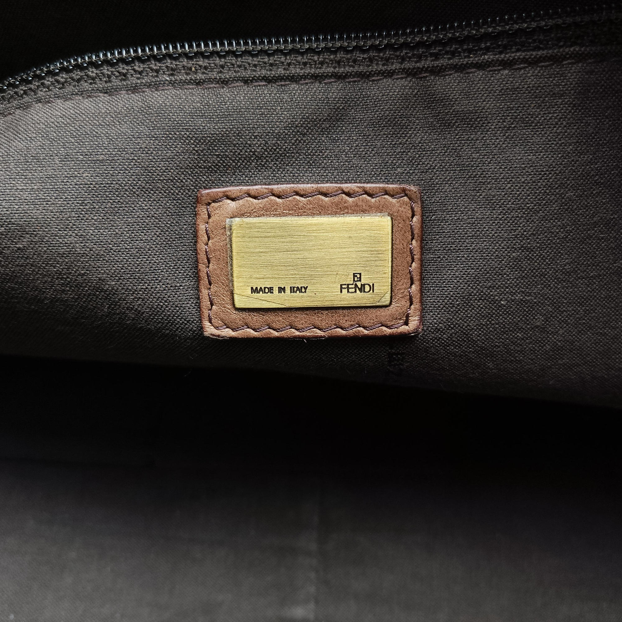 Pre-owned Fendi Mamma Bucket Brown canvas× Leather 8BT137 shoulderbag | stylenewstar