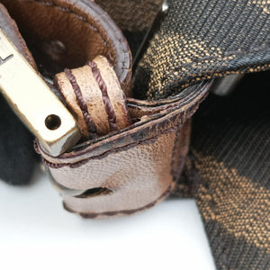Pre-owned Fendi Mamma Bucket Brown canvas× Leather 8BT137 shoulderbag | stylenewstar