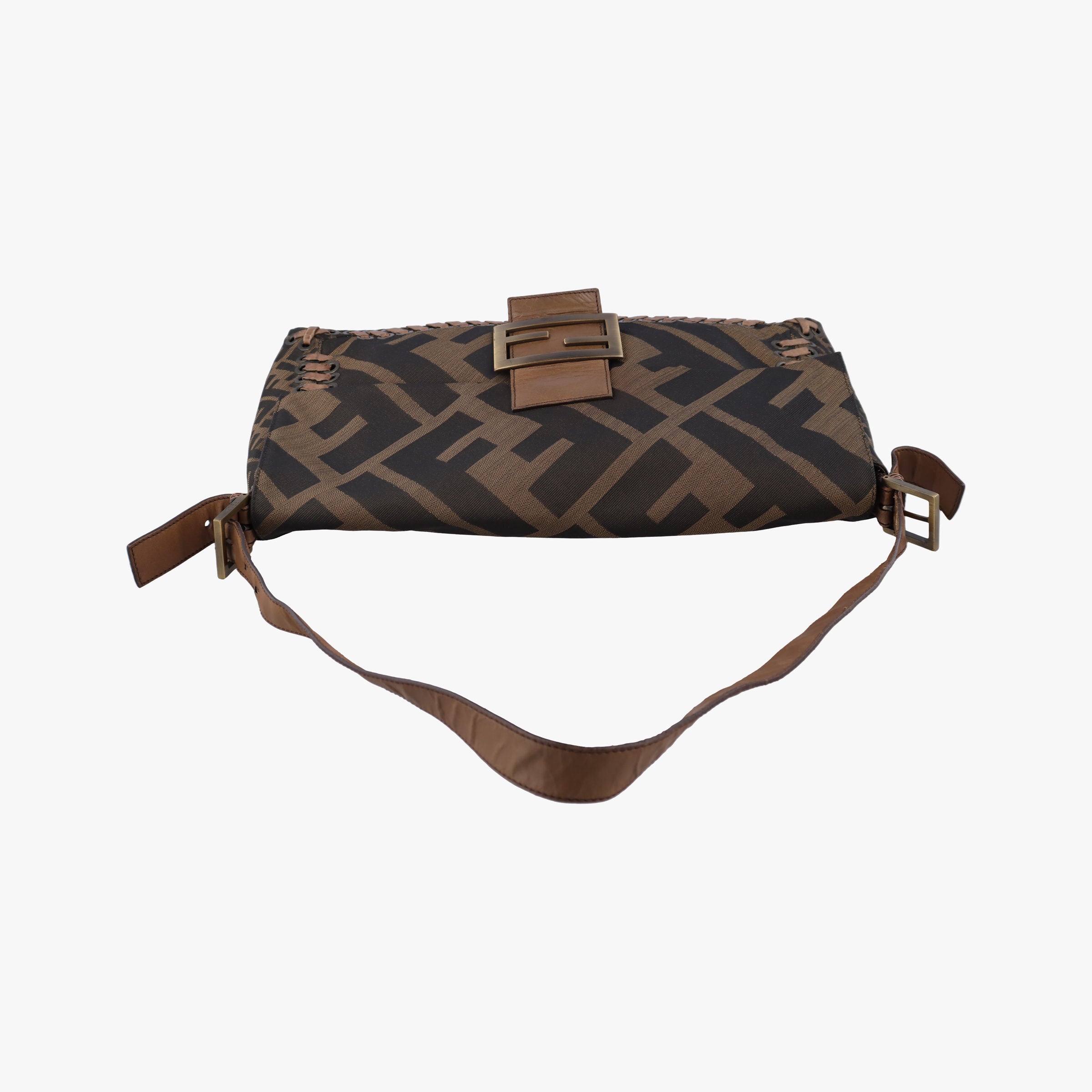 Pre-owned Fendi Mamma Bucket Brown canvas× Leather 8BT137 shoulderbag | stylenewstar