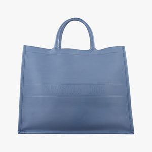 Pre-owned Christian Dior Book Tote Bag Blue leather  handbag | stylenewstar