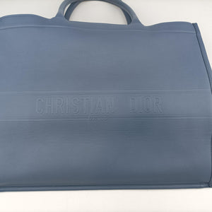 Pre-owned Christian Dior Book Tote Bag Blue leather  handbag | stylenewstar