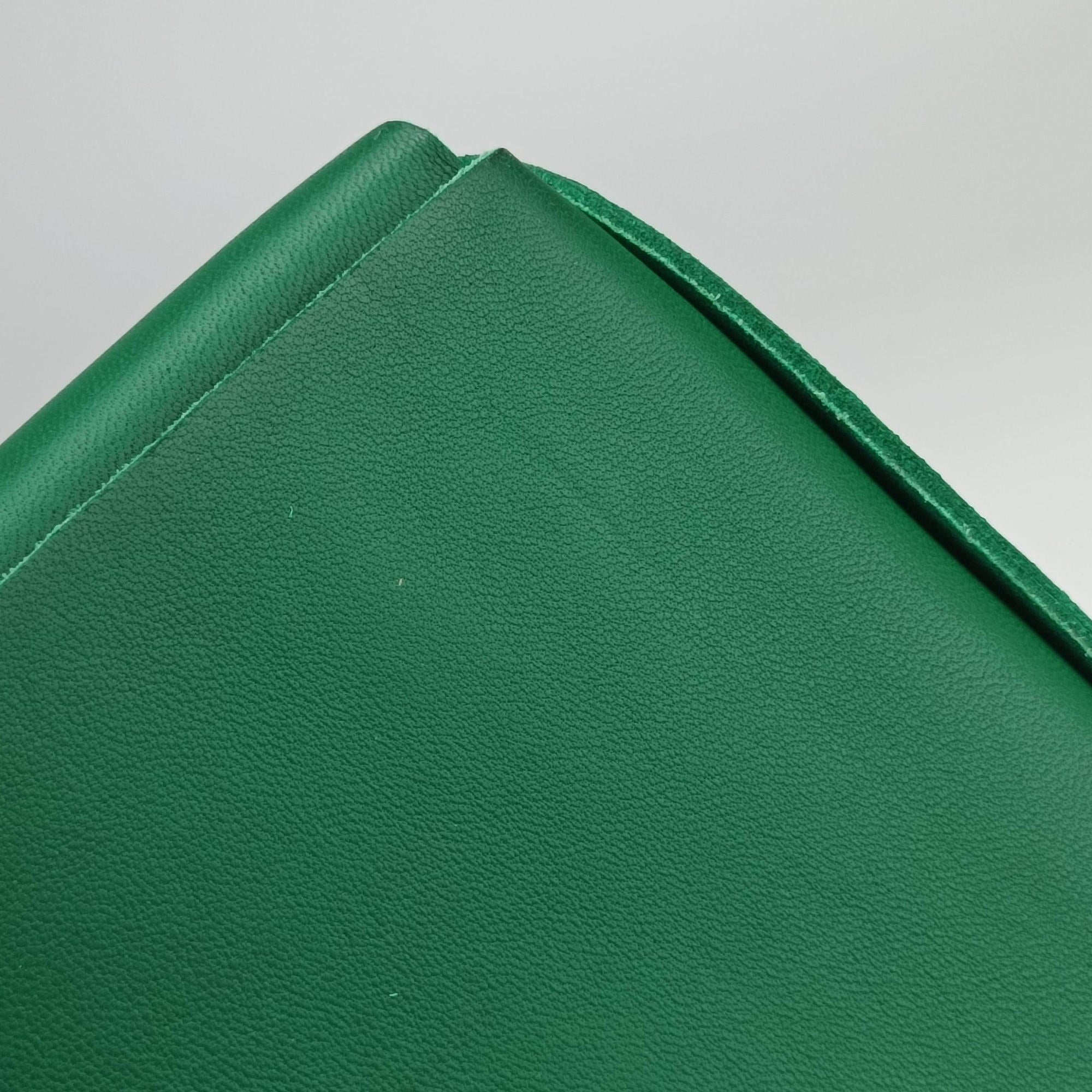 Pre-owned Bottega Veneta THE ARCO Tote Medium Green lambskin  handbag | stylenewstar