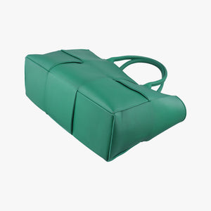 Pre-owned Bottega Veneta THE ARCO Tote Medium Green lambskin  handbag | stylenewstar