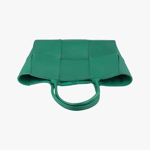 Pre-owned Bottega Veneta THE ARCO Tote Medium Green lambskin  handbag | stylenewstar