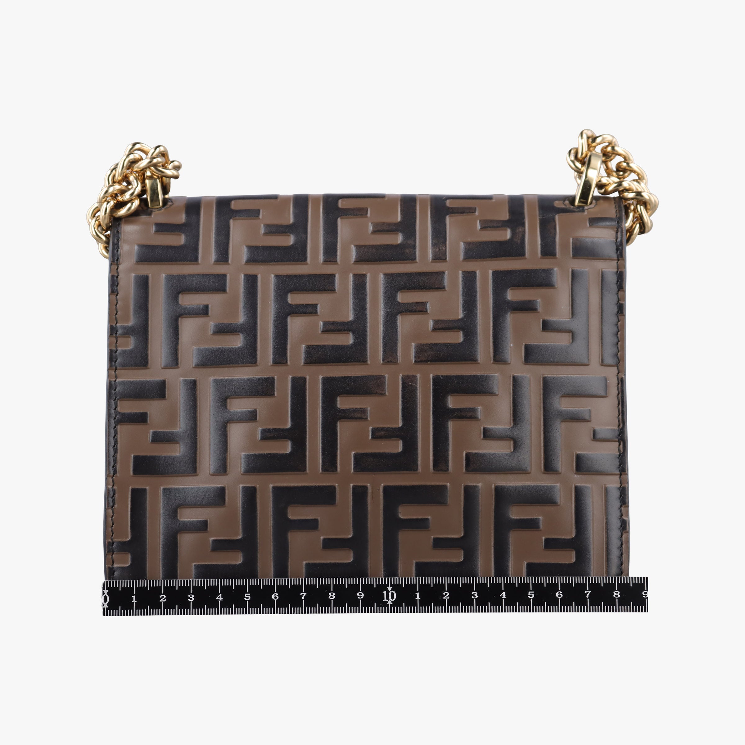 Pre-owned Fendi Kan U Brown×black Leather 8M0417 shoulderbag | stylenewstar