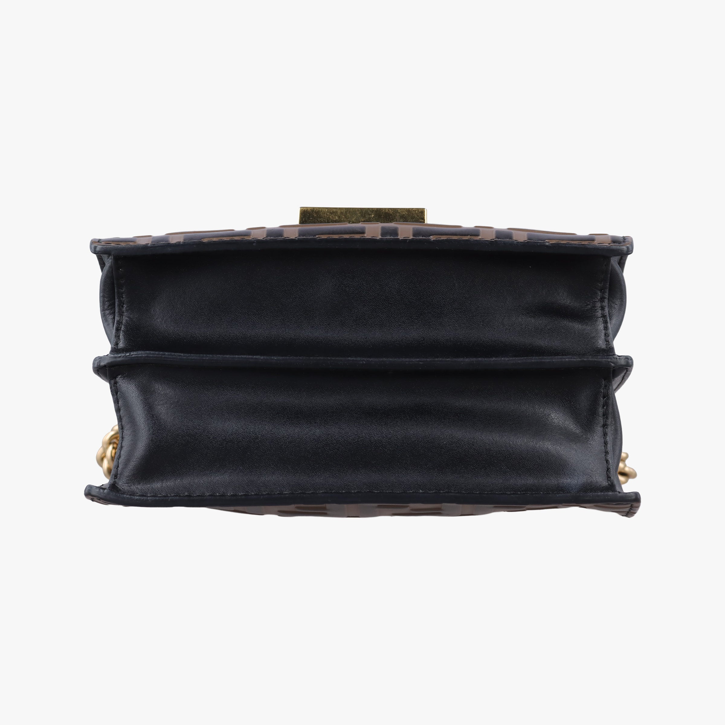 Pre-owned Fendi Kan U Brown×black Leather 8M0417 shoulderbag | stylenewstar