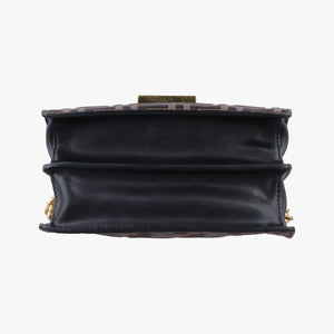 Pre-owned Fendi Kan U Brown×black Leather 8M0417 shoulderbag | stylenewstar