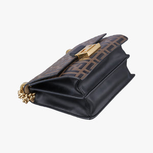Pre-owned Fendi Kan U Brown×black Leather 8M0417 shoulderbag | stylenewstar