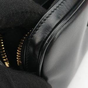 Pre-owned Miu Miu logo Black leather  bum bag/waist bag | stylenewstar