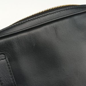 Pre-owned Miu Miu logo Black leather  bum bag/waist bag | stylenewstar