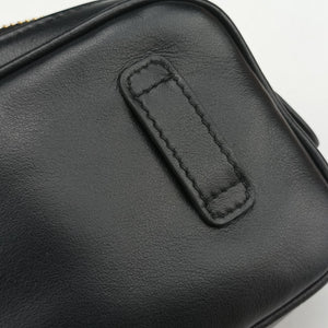 Pre-owned Miu Miu logo Black leather  bum bag/waist bag | stylenewstar