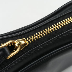 Pre-owned Miu Miu logo Black leather  bum bag/waist bag | stylenewstar
